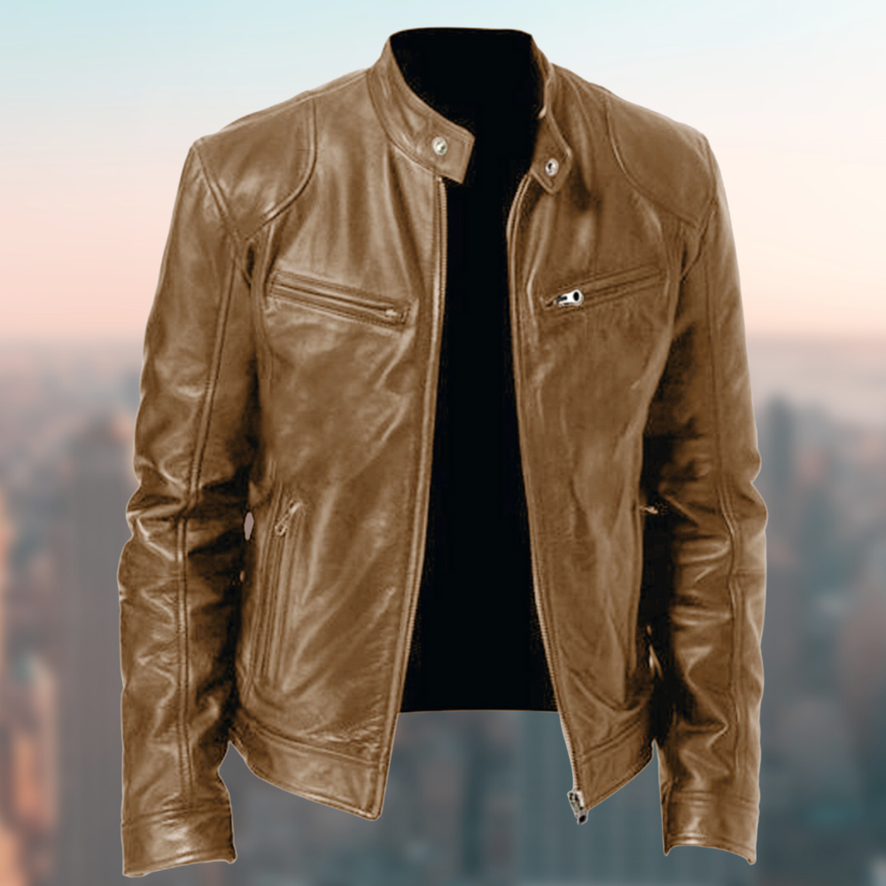 Herrenjacke mit Stehkragen, Reißverschluss und Mehrfachtaschen