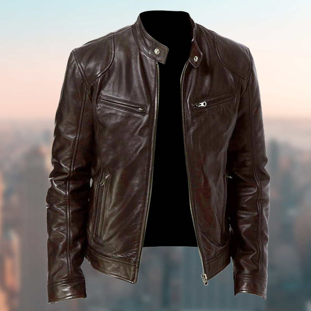 Herrenjacke mit Stehkragen, Reißverschluss und Mehrfachtaschen