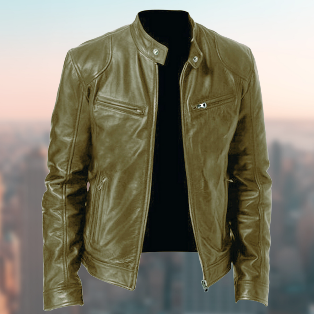 Herrenjacke mit Stehkragen, Reißverschluss und Mehrfachtaschen