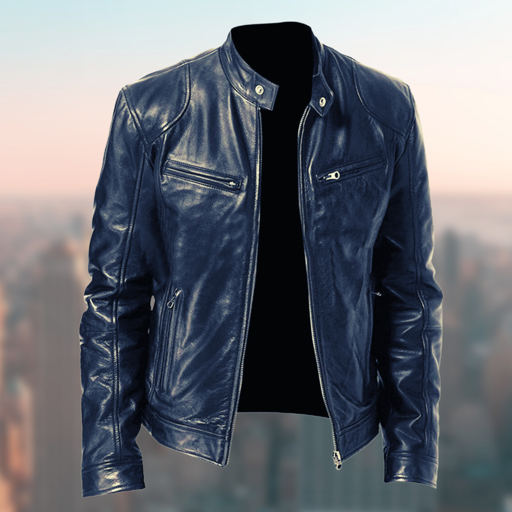 Herrenjacke mit Stehkragen, Reißverschluss und Mehrfachtaschen