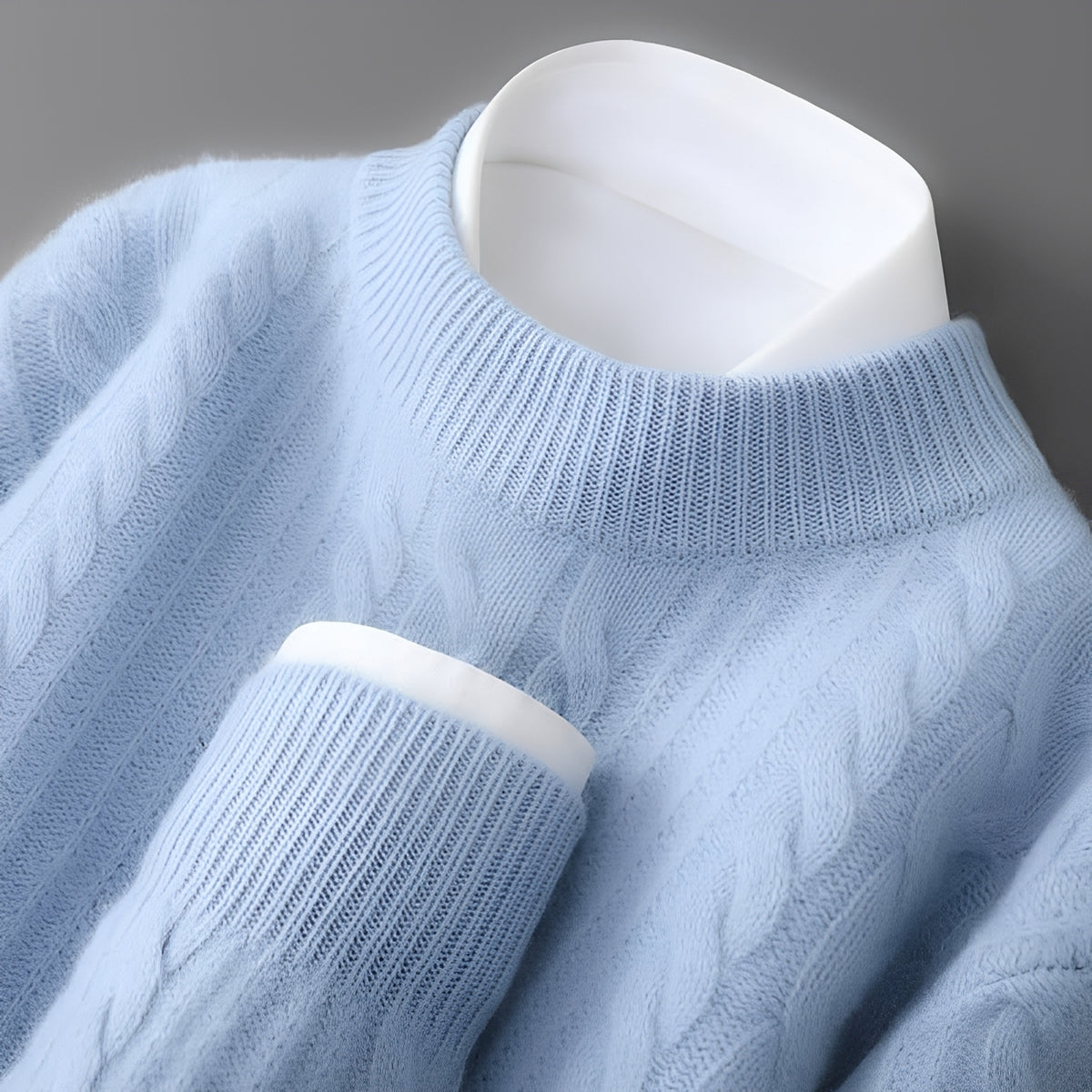 Herren Rundhals Pullover - Weiche Textur, Langarm