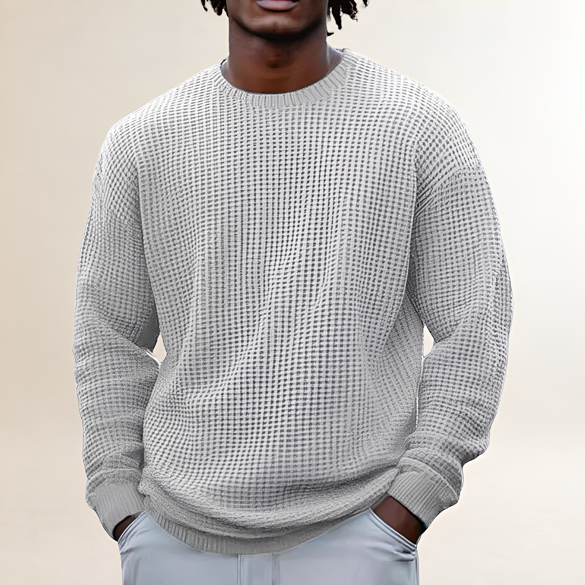 Herren Sweatshirt Rundhals langarm Texturiertes Design