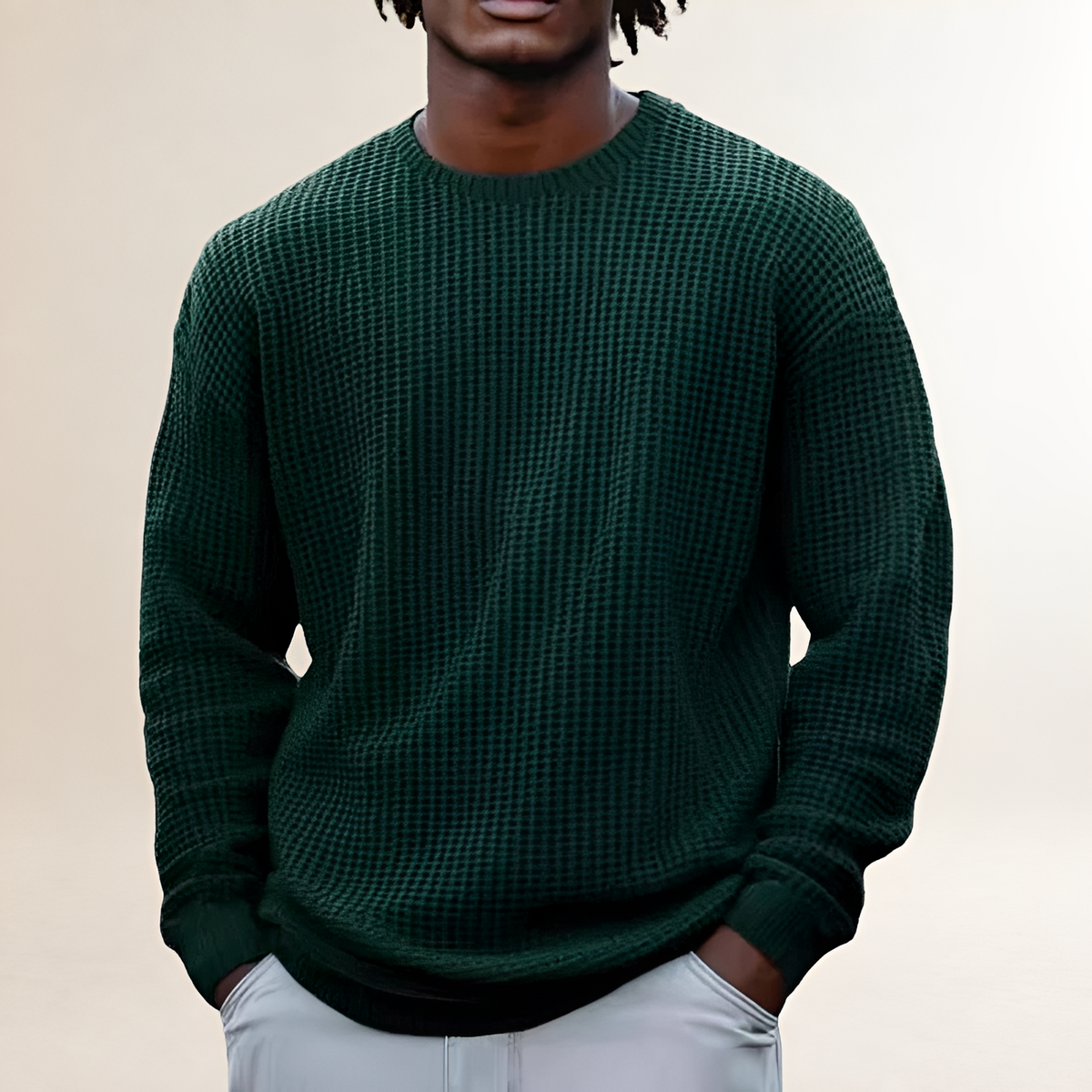 Herren Sweatshirt Rundhals langarm Texturiertes Design
