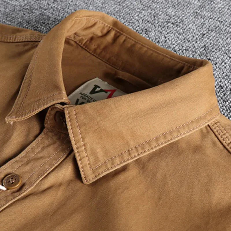 Herren Utility Shirt mit Knopfleiste, Brusttaschen, reguläre Passform