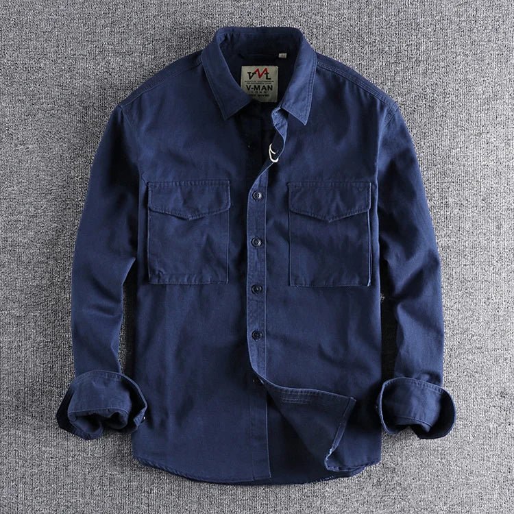 Herren Utility Shirt mit Knopfleiste, Brusttaschen, reguläre Passform