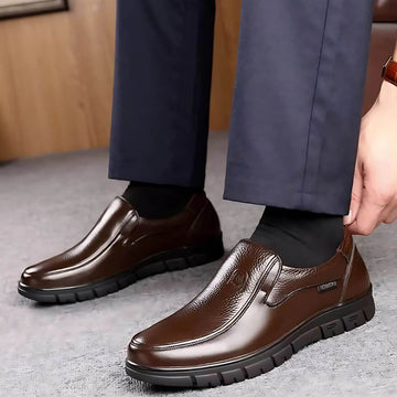 Loafers Herren Slip-On Schuhe Komfortables Design Runder Zeh Texturierte Oberfläche