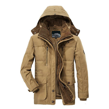 Winterparka für Männer mit Kapuze, minimalistisches Design, regulärer Schnitt