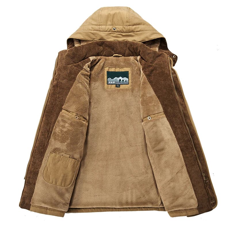 Winterparka für Männer mit Kapuze, minimalistisches Design, regulärer Schnitt