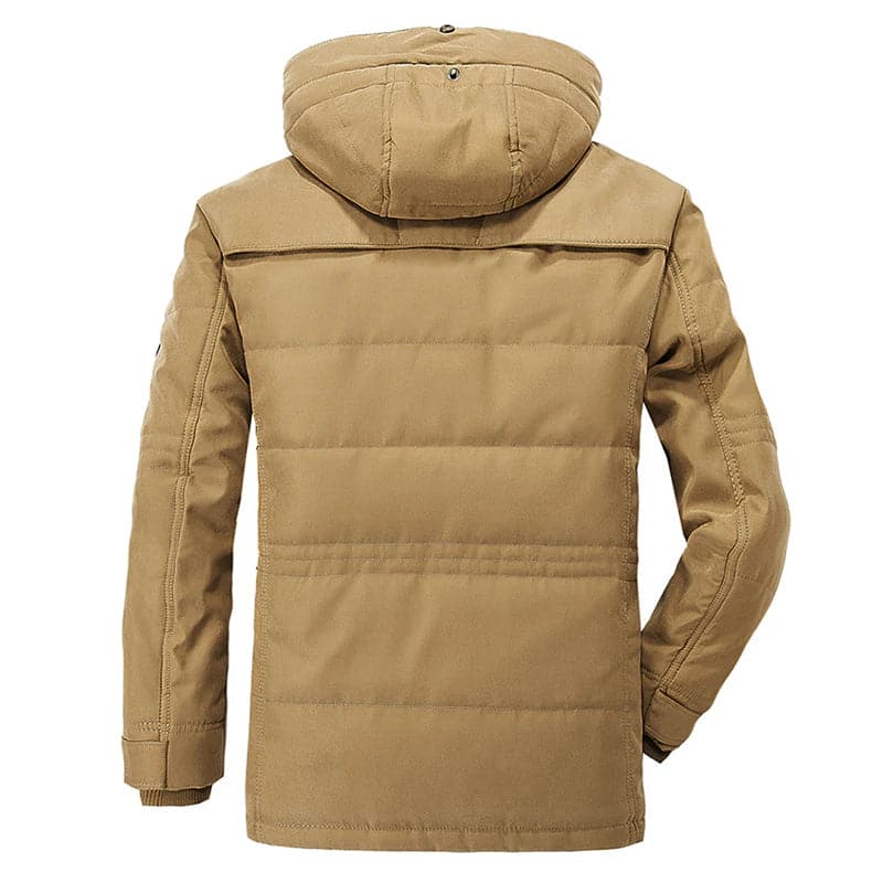 Winterparka für Männer mit Kapuze, minimalistisches Design, regulärer Schnitt
