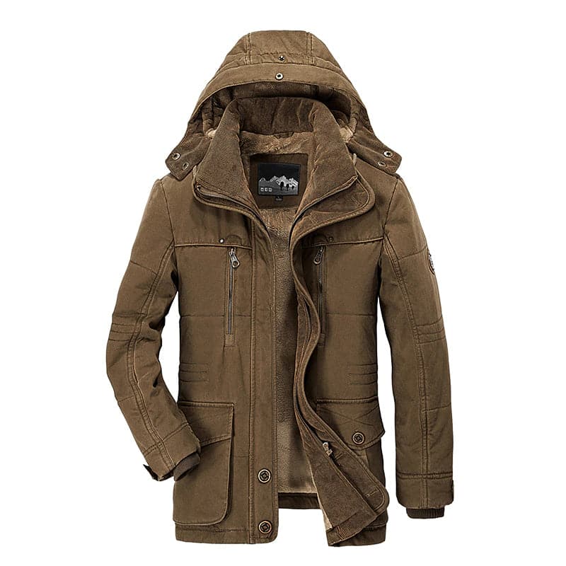 Winterparka für Männer mit Kapuze, minimalistisches Design, regulärer Schnitt