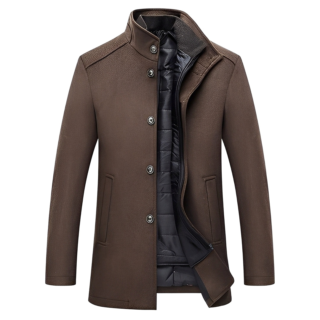Kylian - Warme Herren-Winterjacke mit Stehkragen und Knöpfen