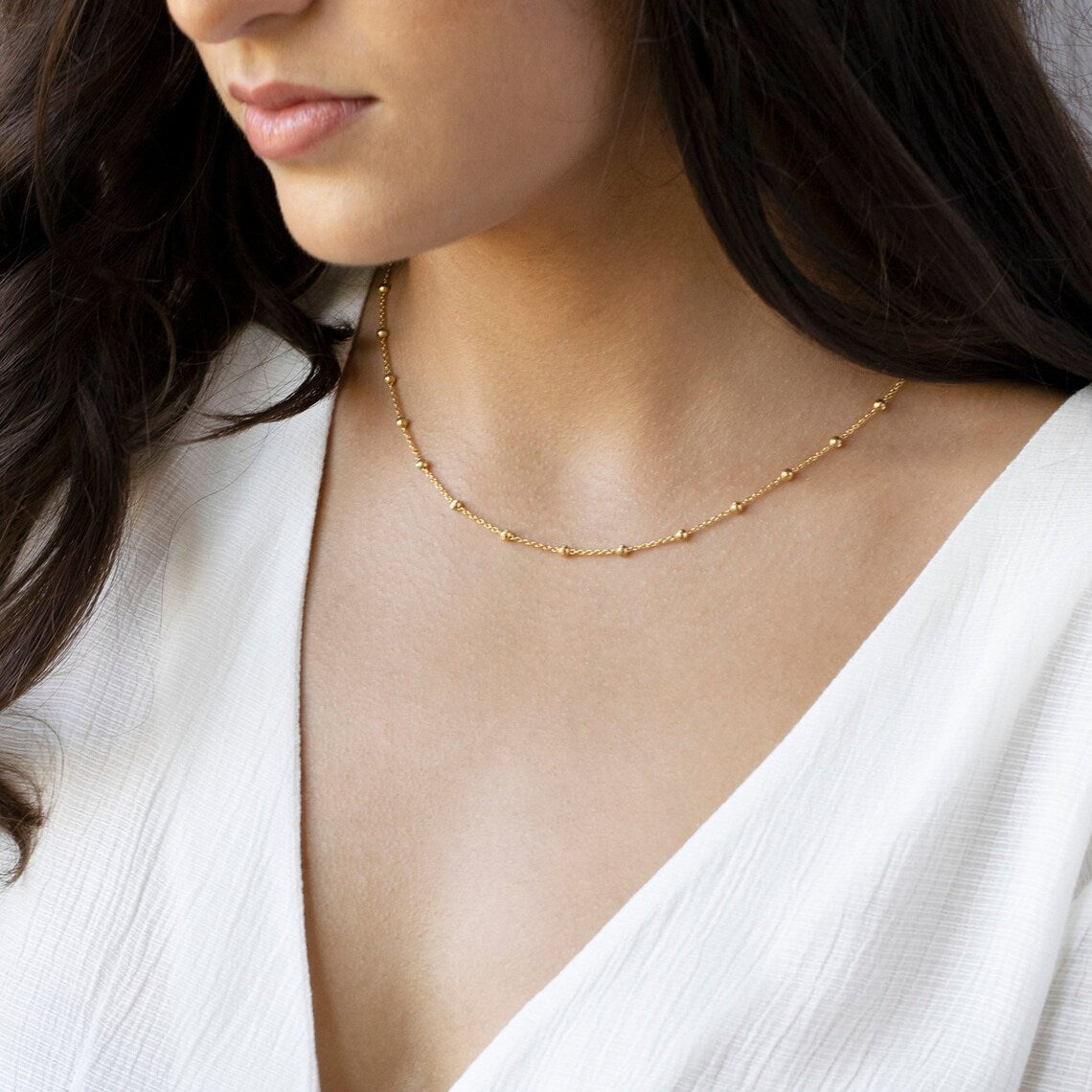 Choker Satellite - Edle goldene Halskette
