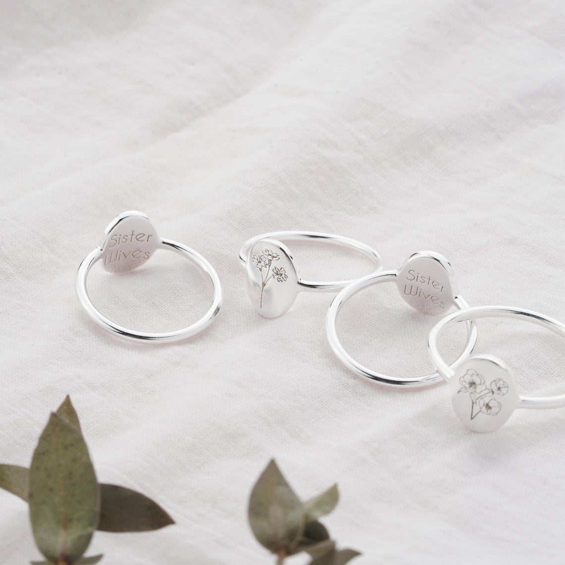 Geburtsblumenring - Feiner personalisierter Ring