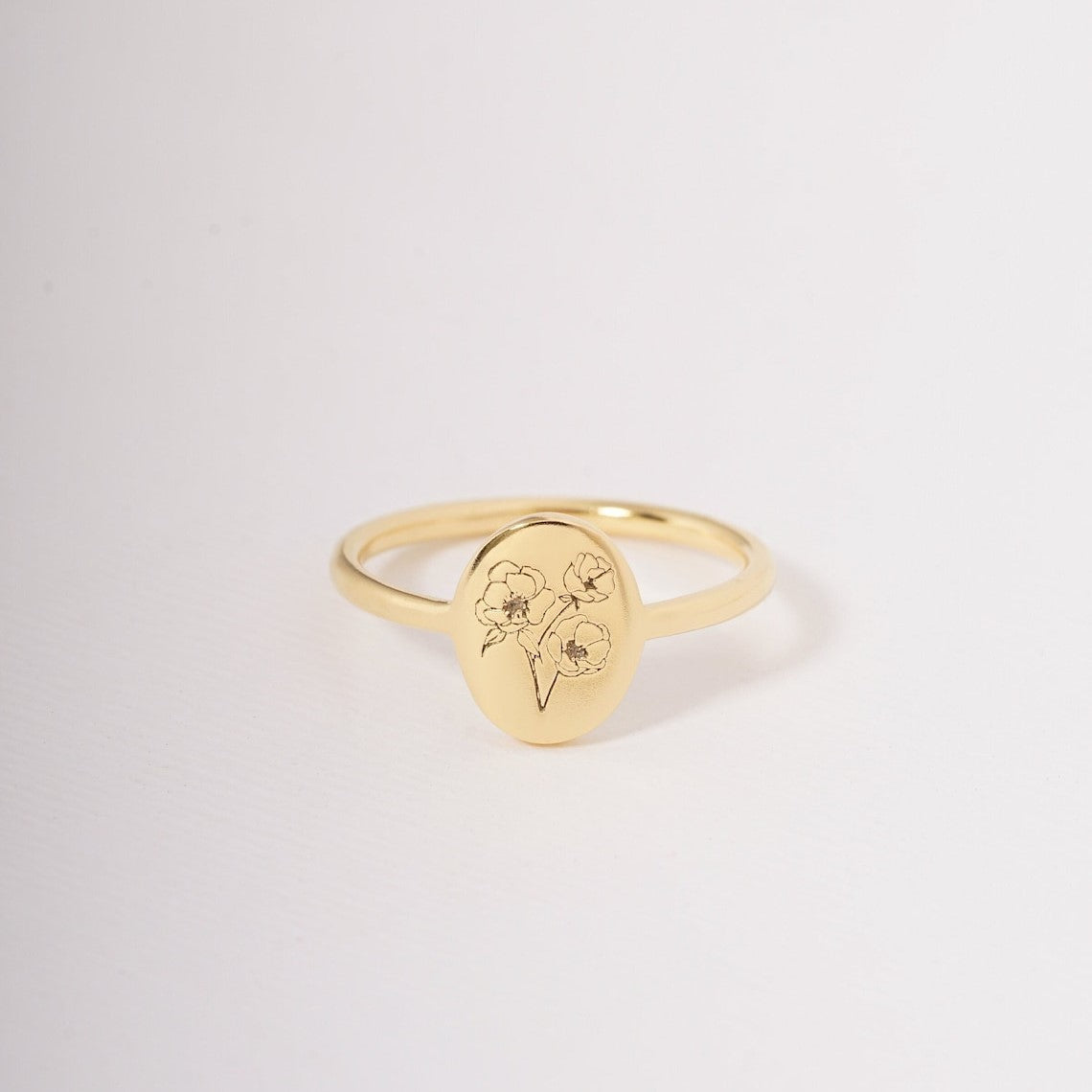 Geburtsblumenring - Feiner personalisierter Ring