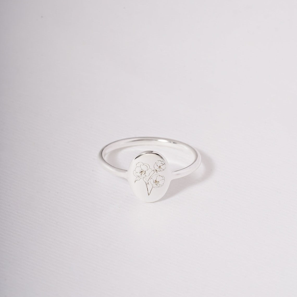 Geburtsblumenring - Feiner personalisierter Ring