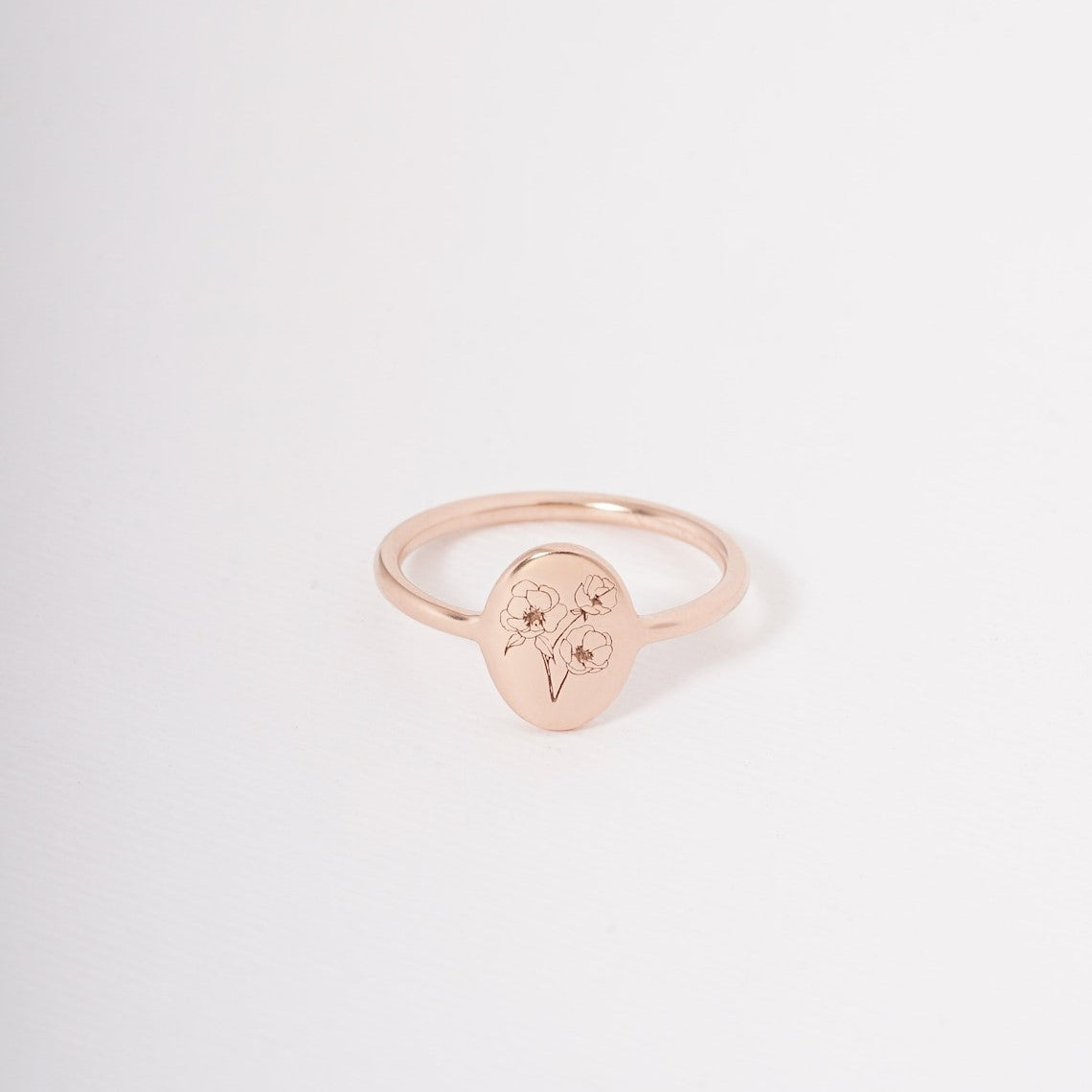 Geburtsblumenring - Feiner personalisierter Ring