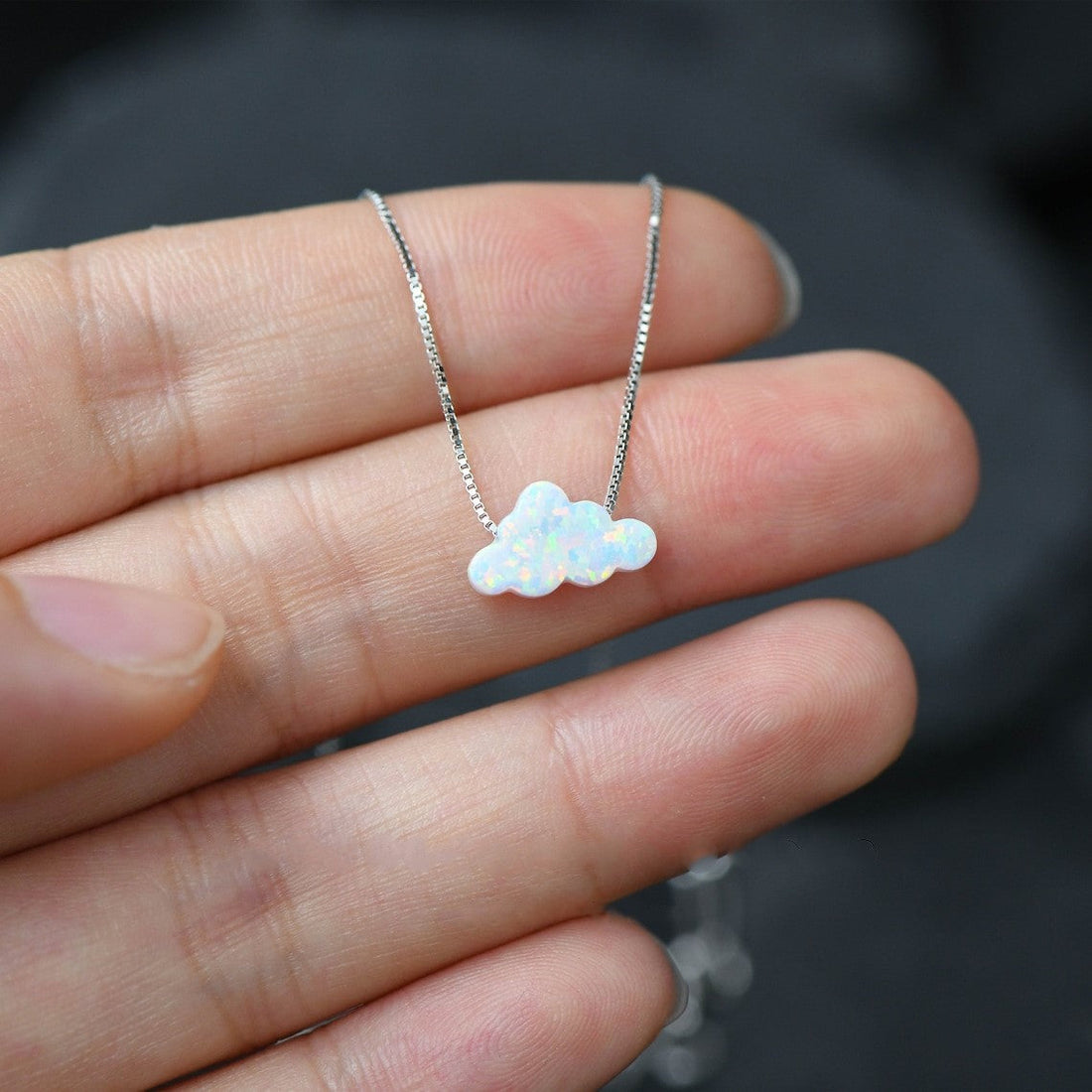 Halskette mit Wolkenopal - Halskette mit Wolkenanhänger