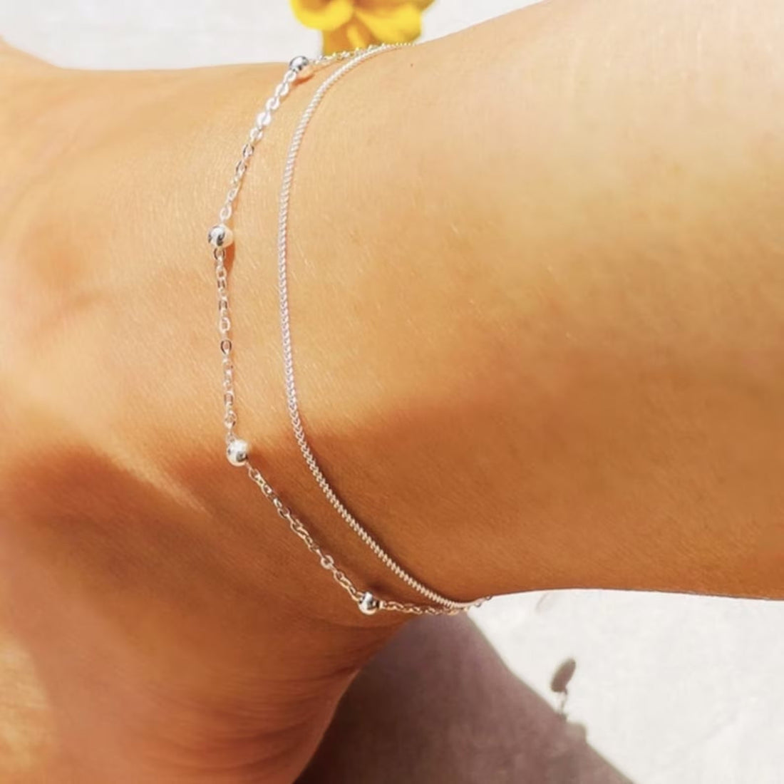 Fußkette im silbernen Stil 2