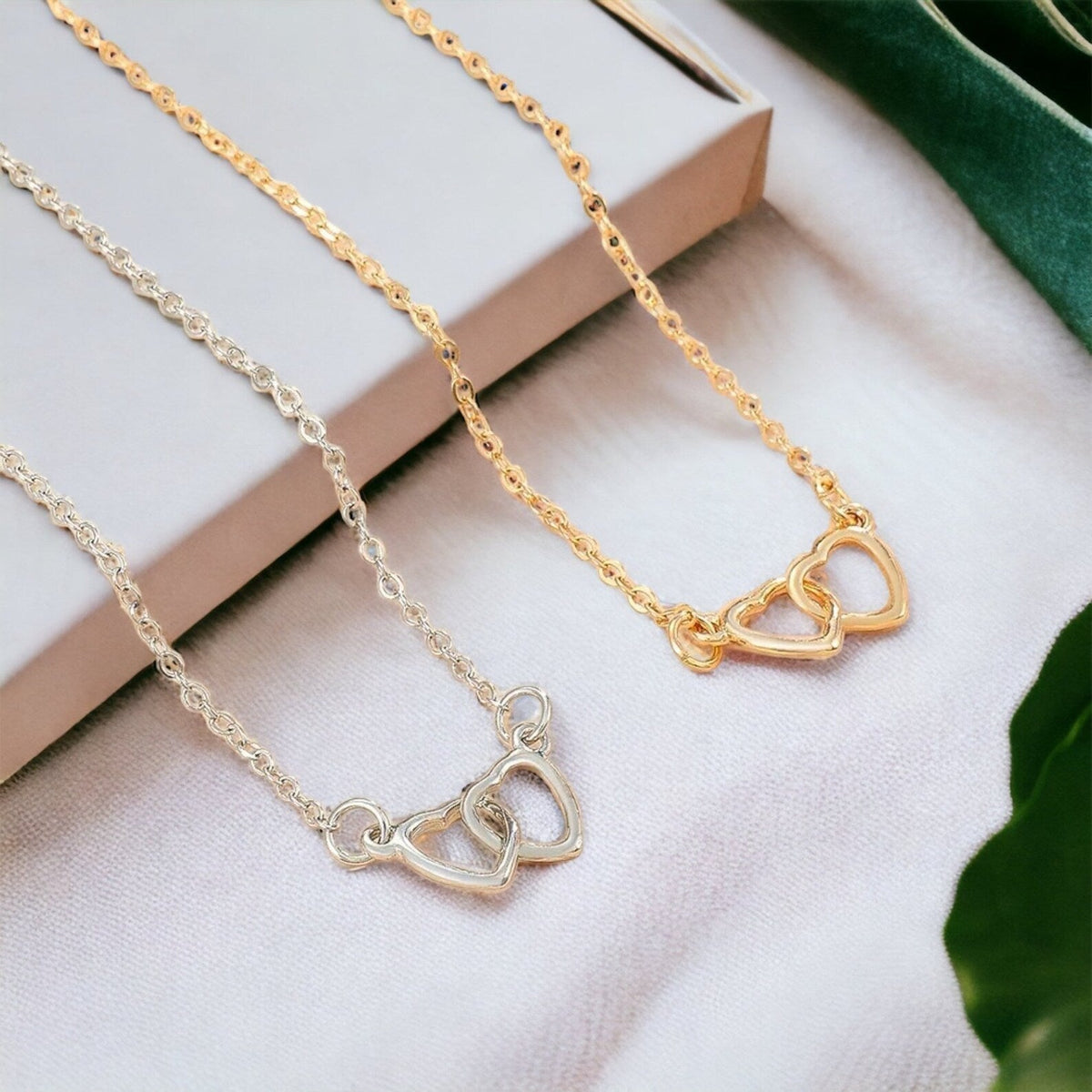 Schlichte Herz-Fußkette - Fußkette mit Herzgliedern