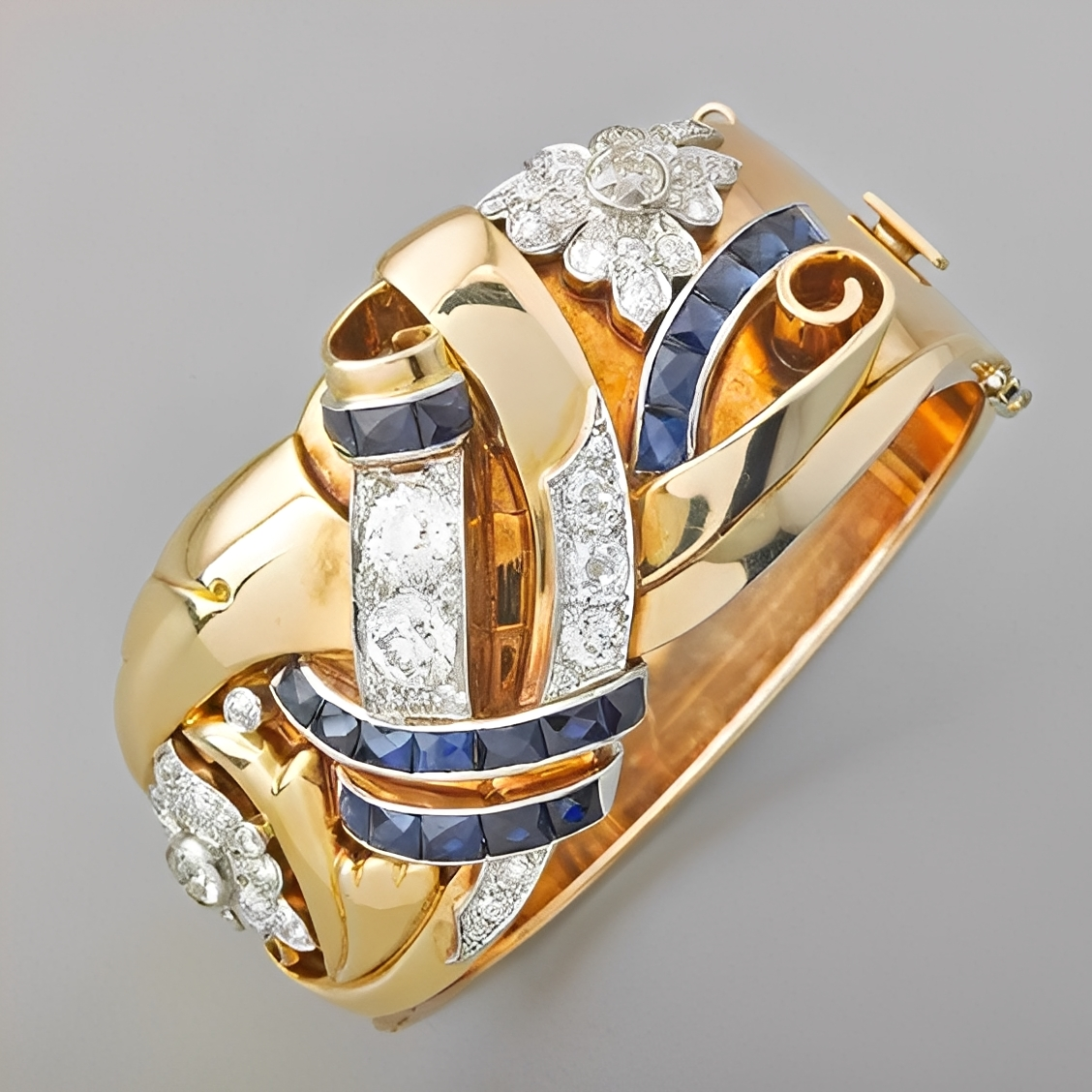 Mireille – Vintage-Ring mit blauem Akzent