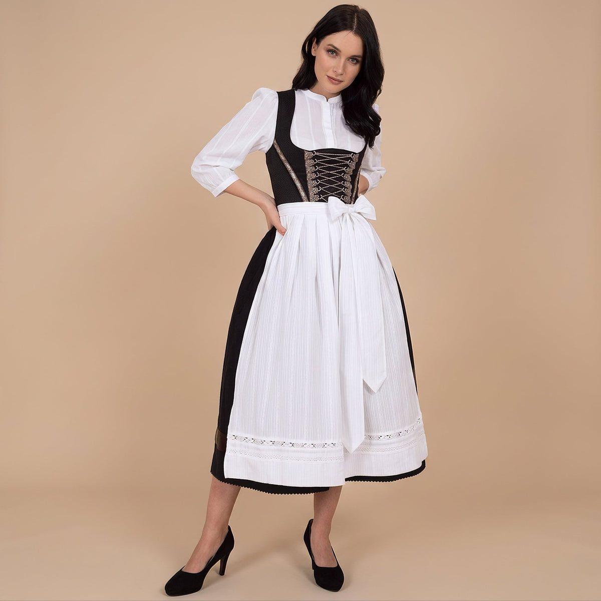 Nina - Modernes Oktoberfest-Dirndl mit langen Ärmeln (Futter nicht enthalten)