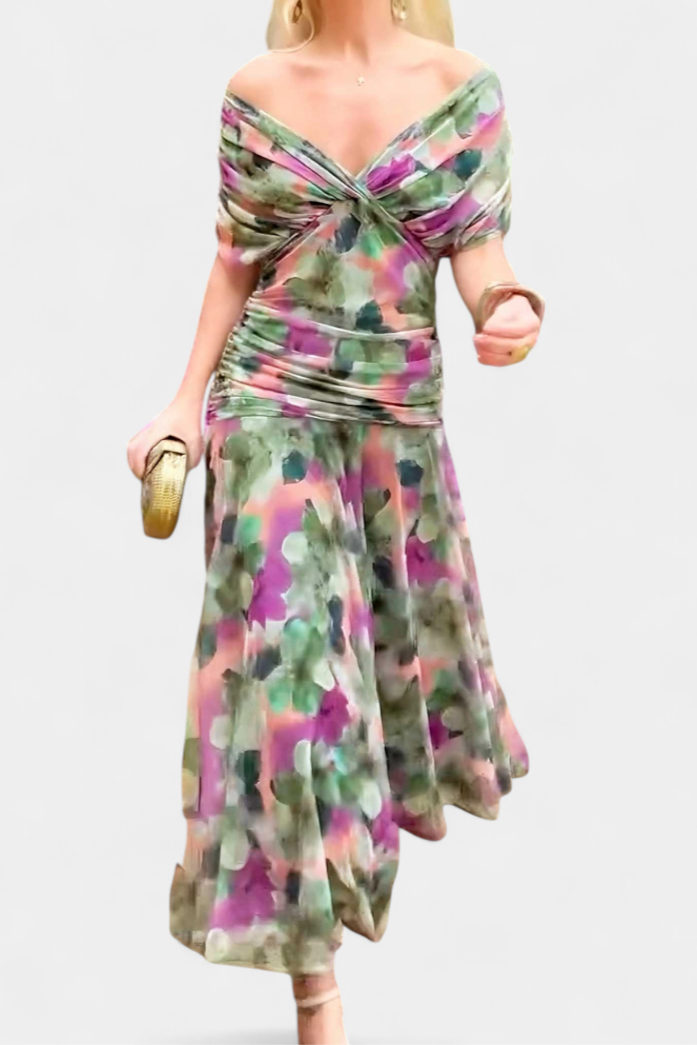 Celine - Elegante Off-Shoulder-Robe