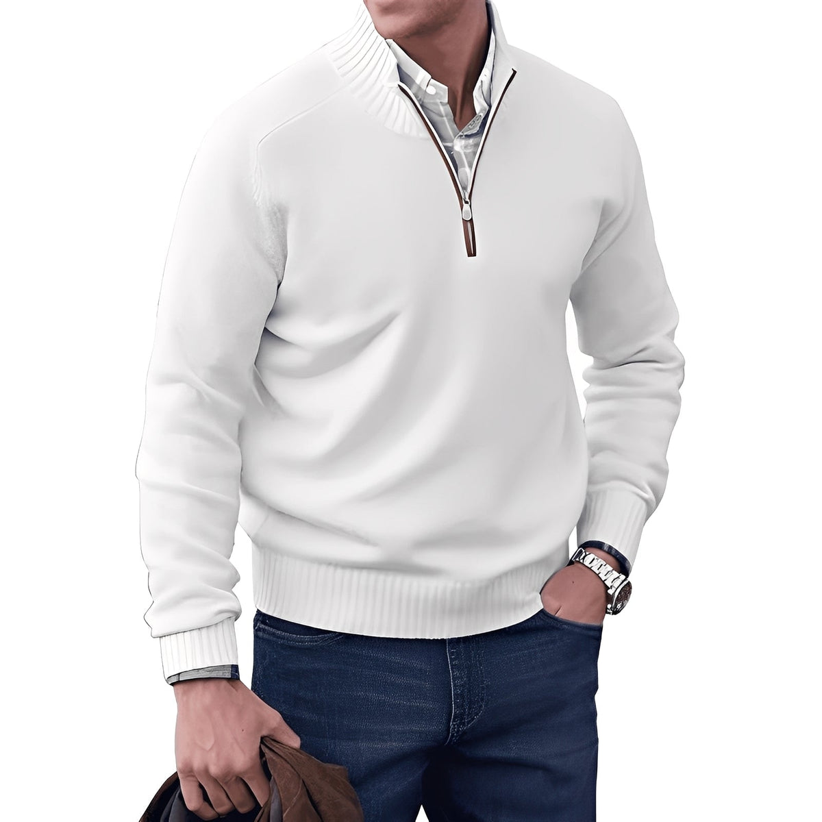 Kian - Stilvoller Herrenpullover mit funktionalem Reißverschluss