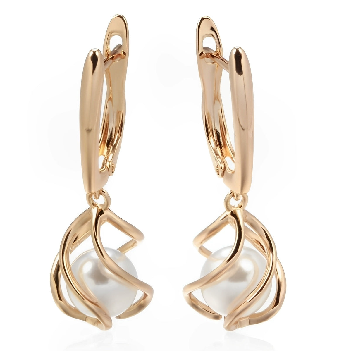 Elena – Stilvolle Perlenohrringe in Gold