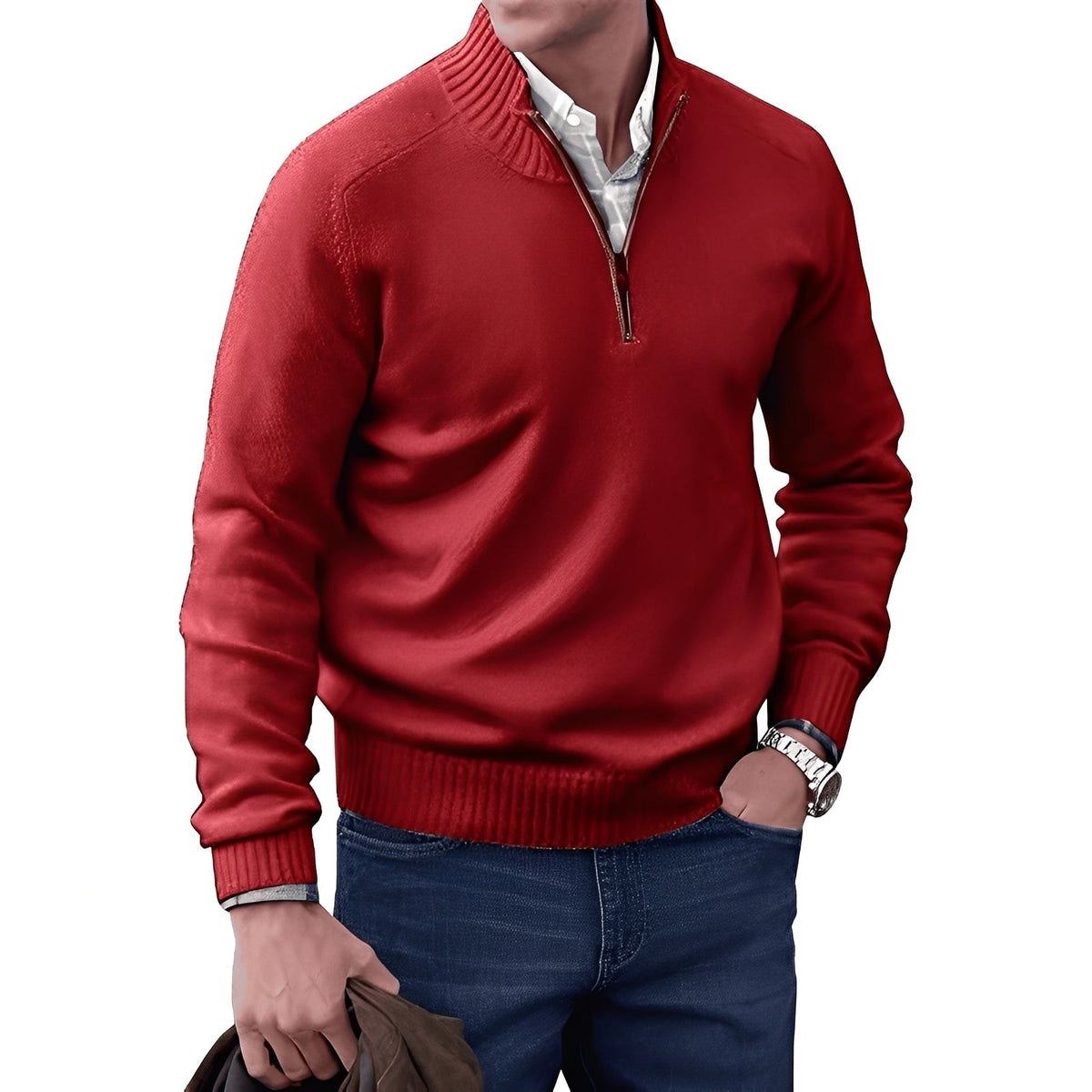 Kian - Stilvoller Herrenpullover mit funktionalem Reißverschluss