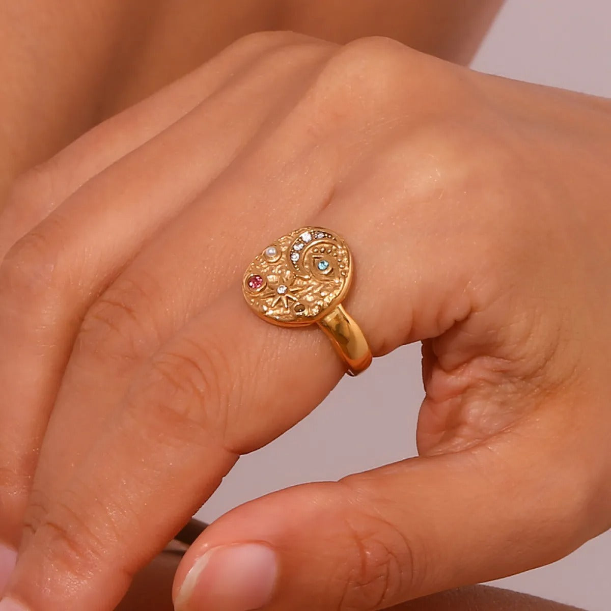 Solenya – Ring mit Sonnen-Mond-Motiv