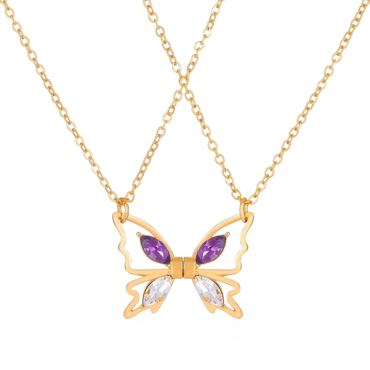 April – Magnetisches Schmetterlingshalsband in Gold