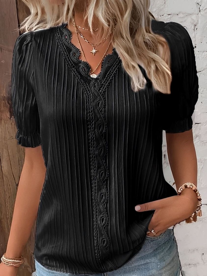 Kristina - Trendige Bluse mit V-Ausschnitt für Damen