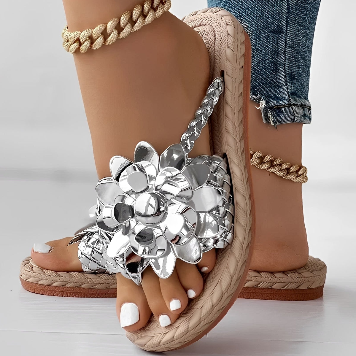 Saira - Komfortable Geflochtene Flip Flops