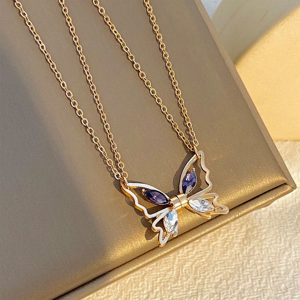 April – Magnetisches Schmetterlingshalsband in Gold
