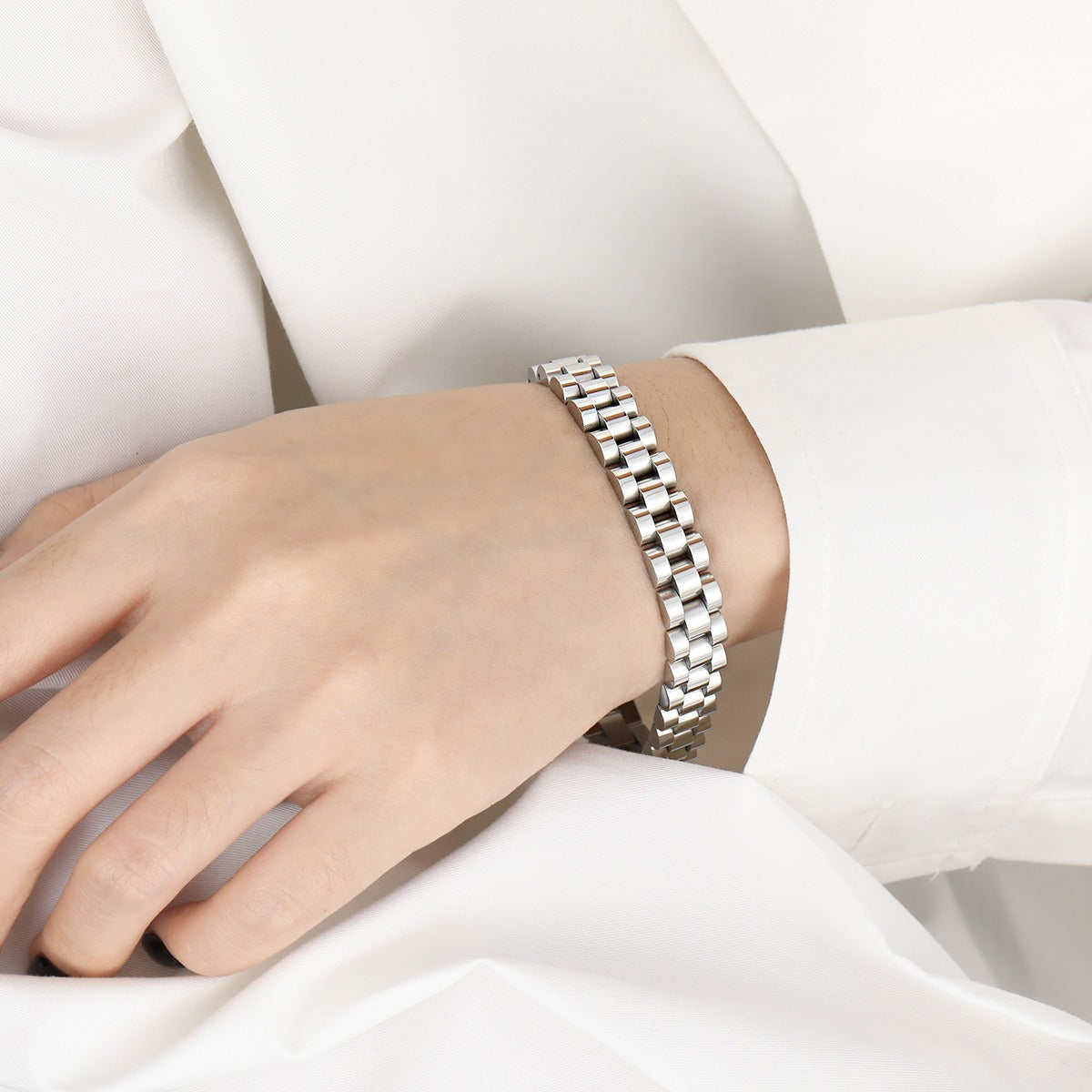 Bianca – Kubanisches Kettenarmband im Uhrenstil