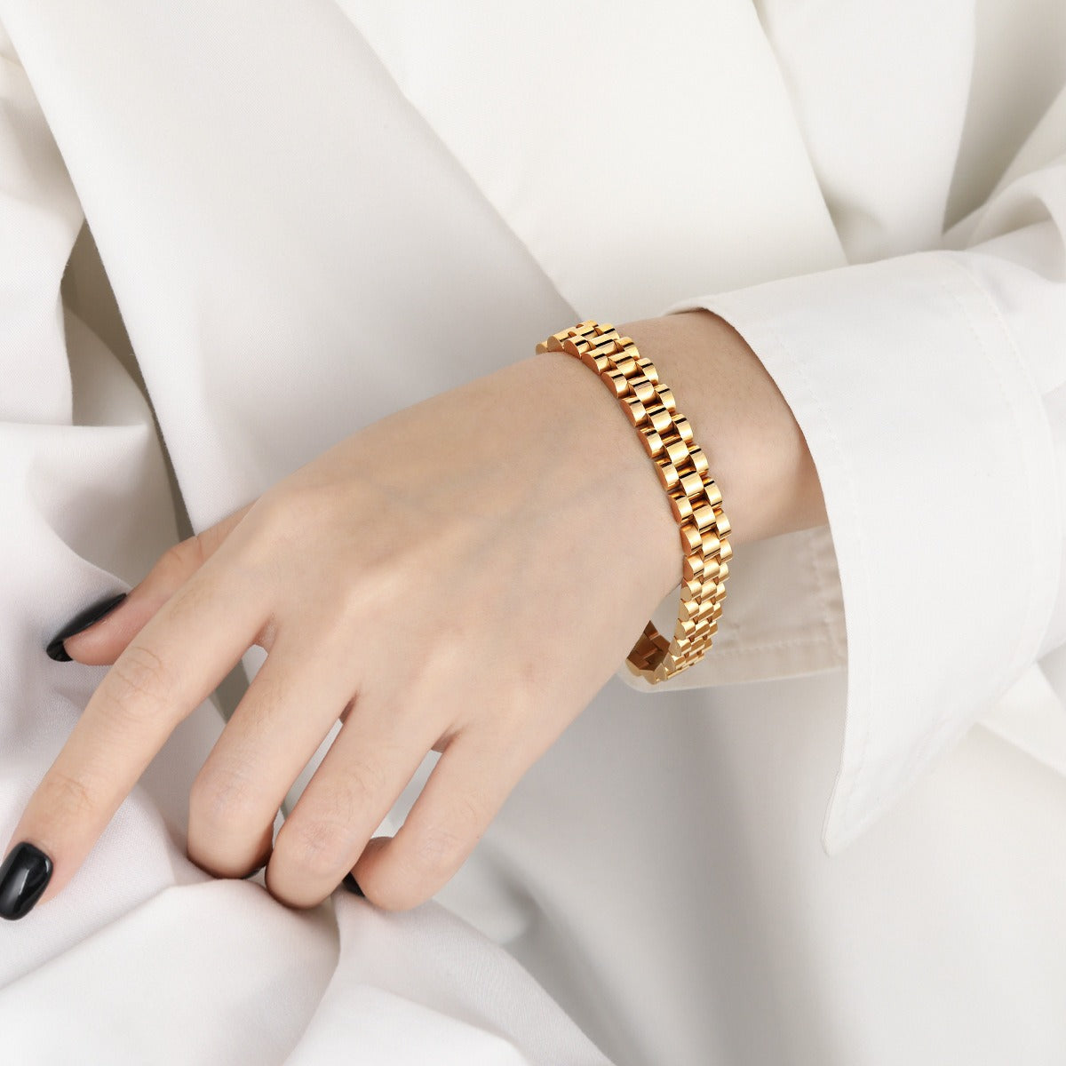 Bianca – Kubanisches Kettenarmband im Uhrenstil