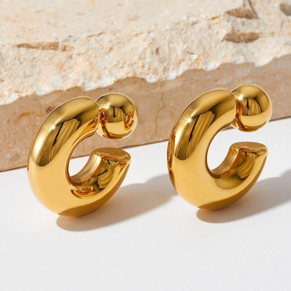 Ayla – Breite Creolen in Gold