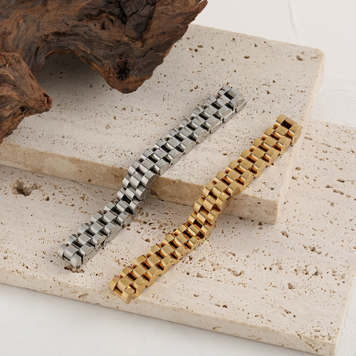 Bianca – Kubanisches Kettenarmband im Uhrenstil