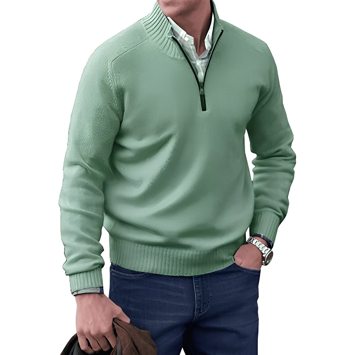 Kian - Stilvoller Herrenpullover mit funktionalem Reißverschluss