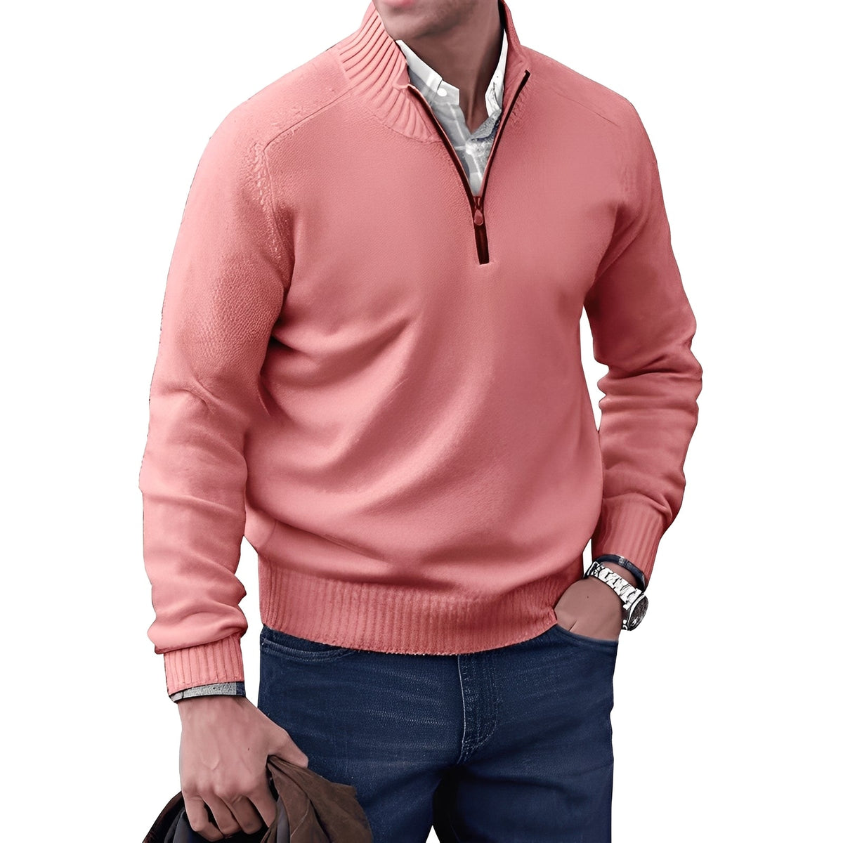 Kian - Stilvoller Herrenpullover mit funktionalem Reißverschluss