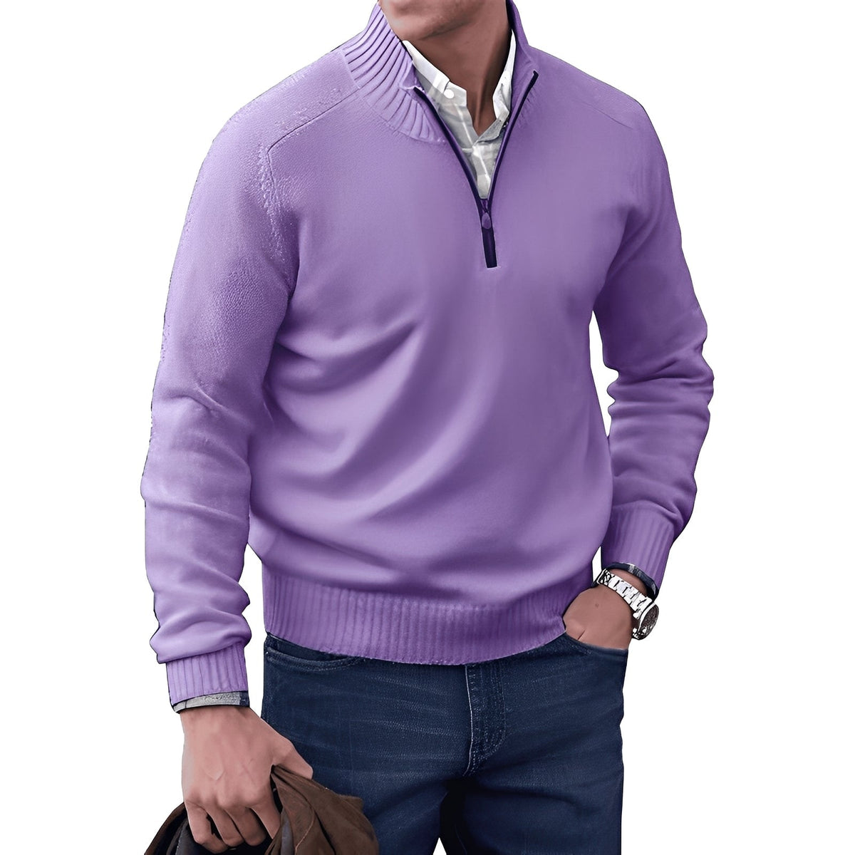 Kian - Stilvoller Herrenpullover mit funktionalem Reißverschluss
