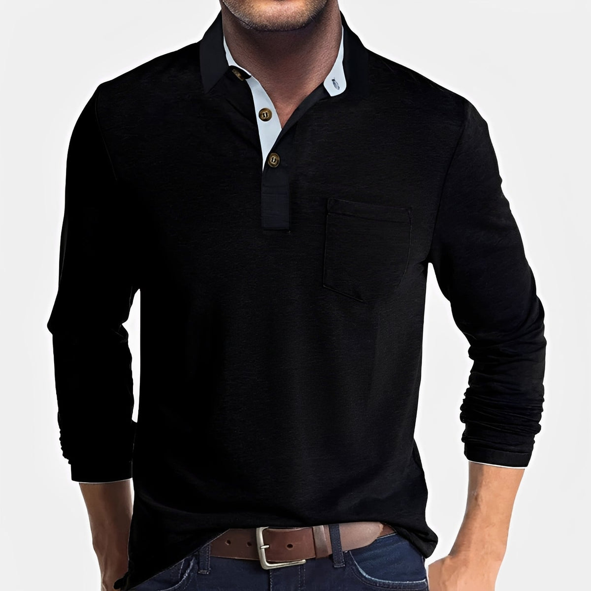 Hardy - Bequemes langärmeliges Poloshirt