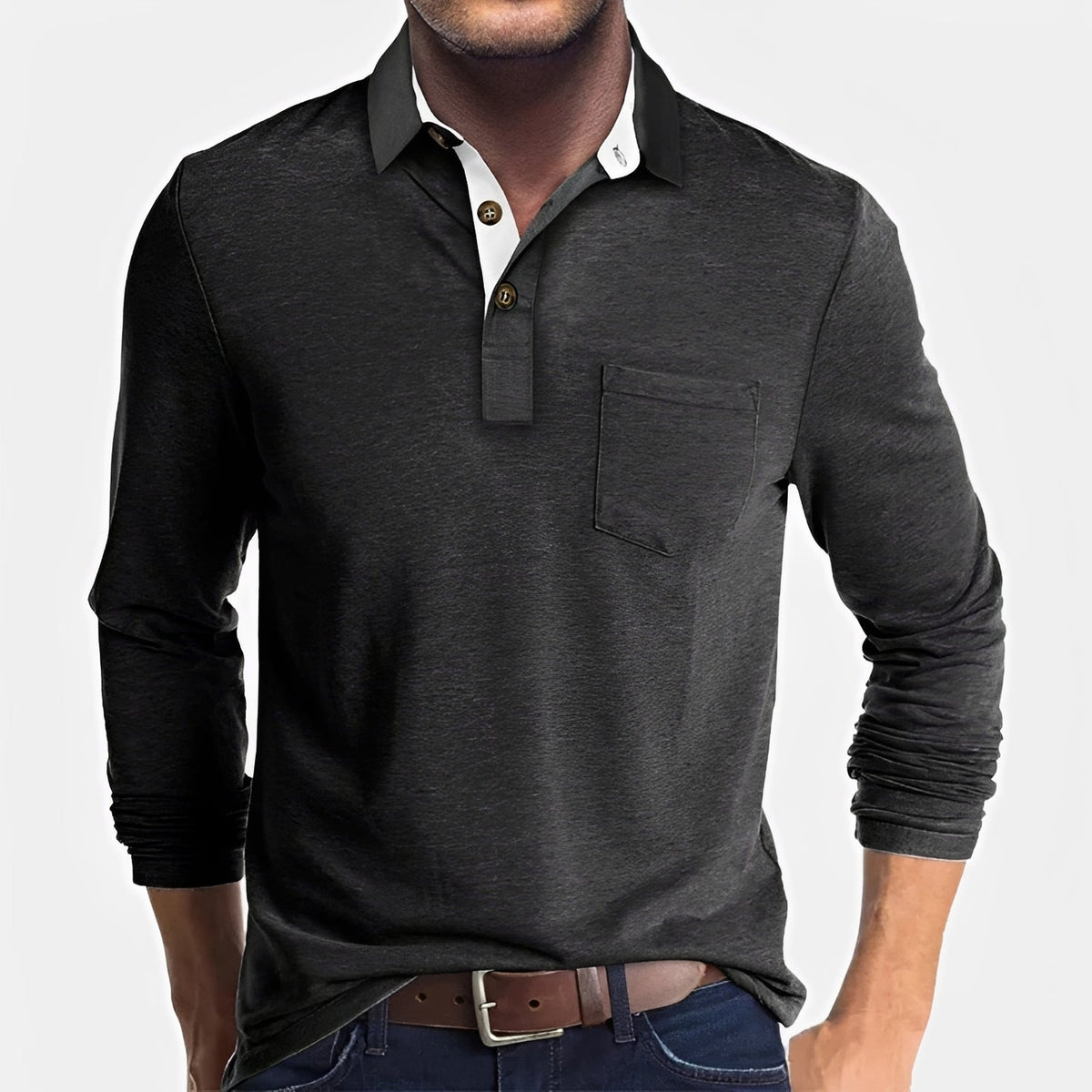 Hardy - Bequemes langärmeliges Poloshirt