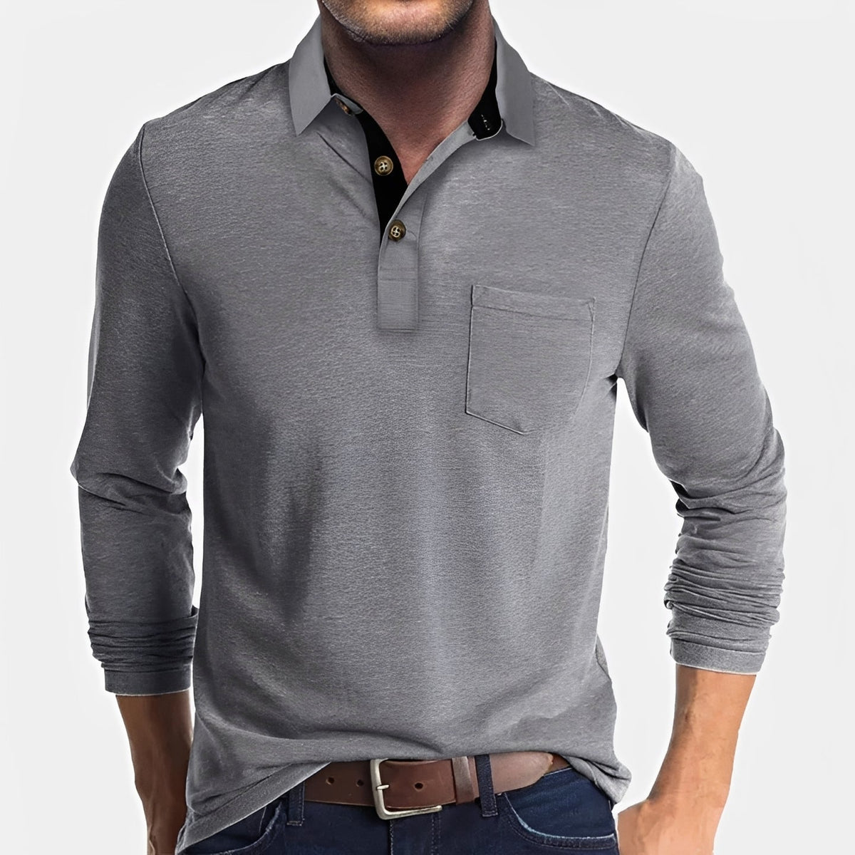 Hardy - Bequemes langärmeliges Poloshirt