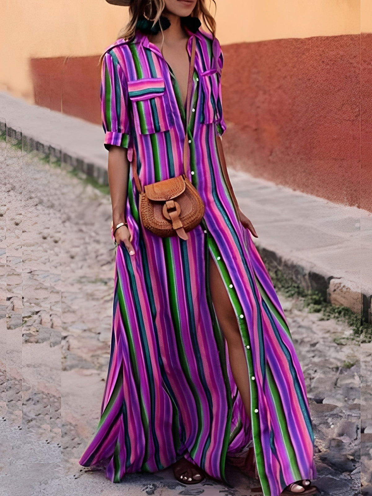 Samara - Schickes gestreiftes Maxikleid