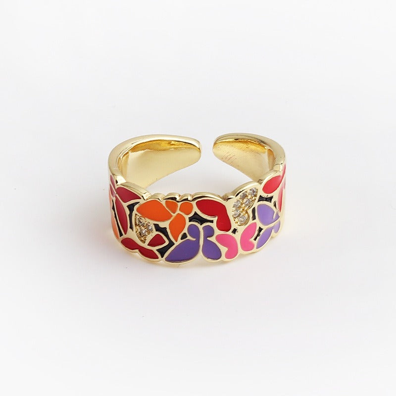 Kamille – Großer Camille-Ring mit blauem Blattdesign