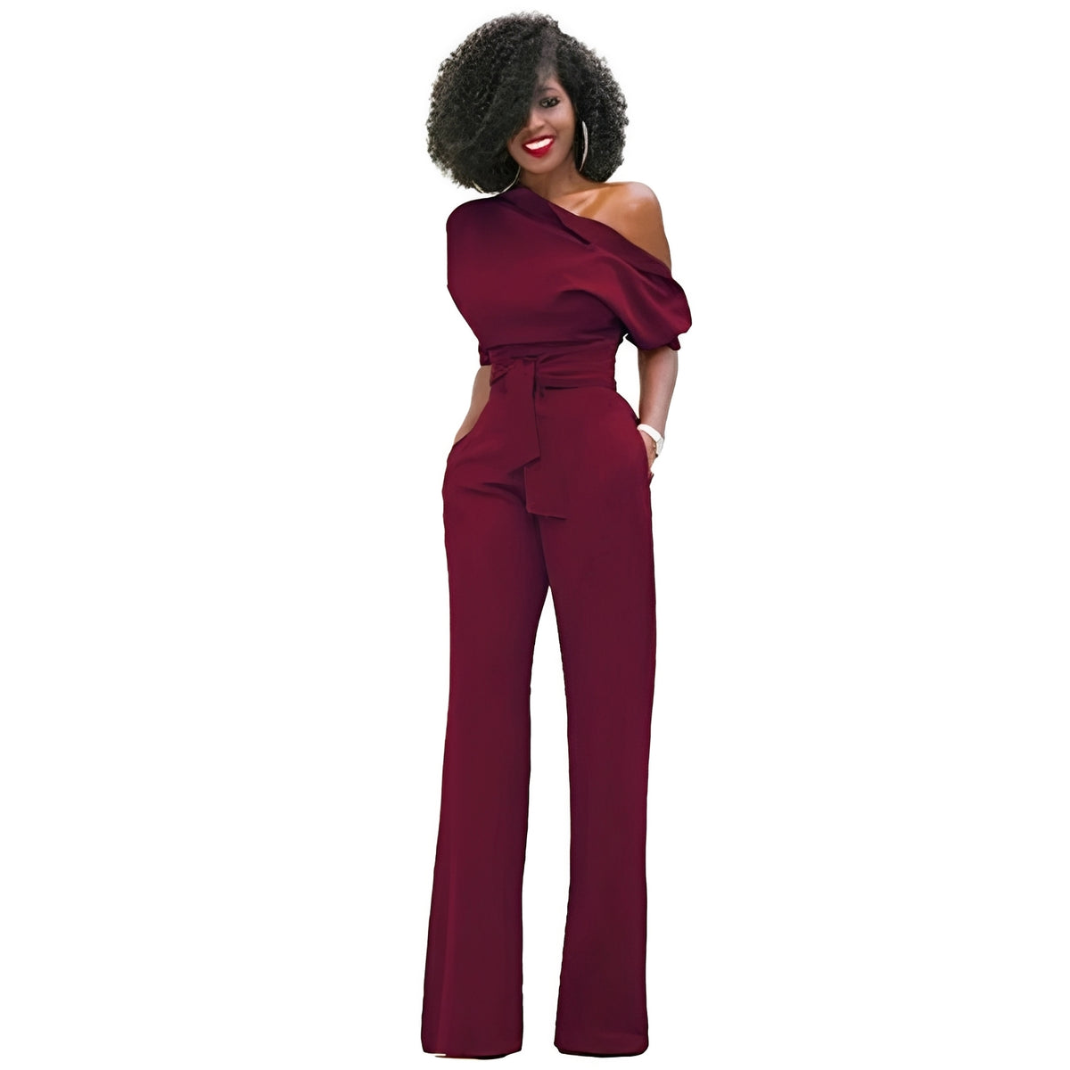 Marie - Stilvoller schulterfreier Jumpsuit für Damen
