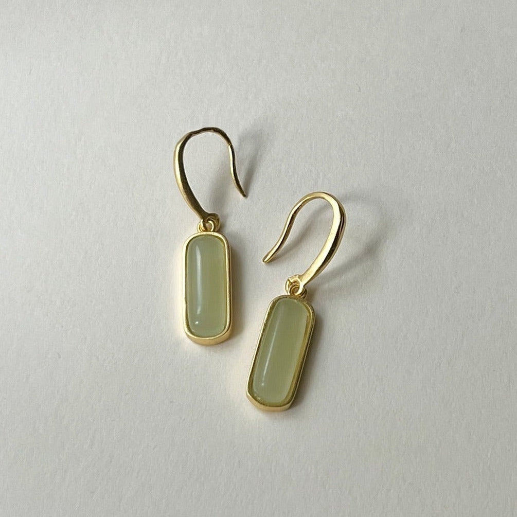 Fiona - Hängende Ohrringe aus Jade
