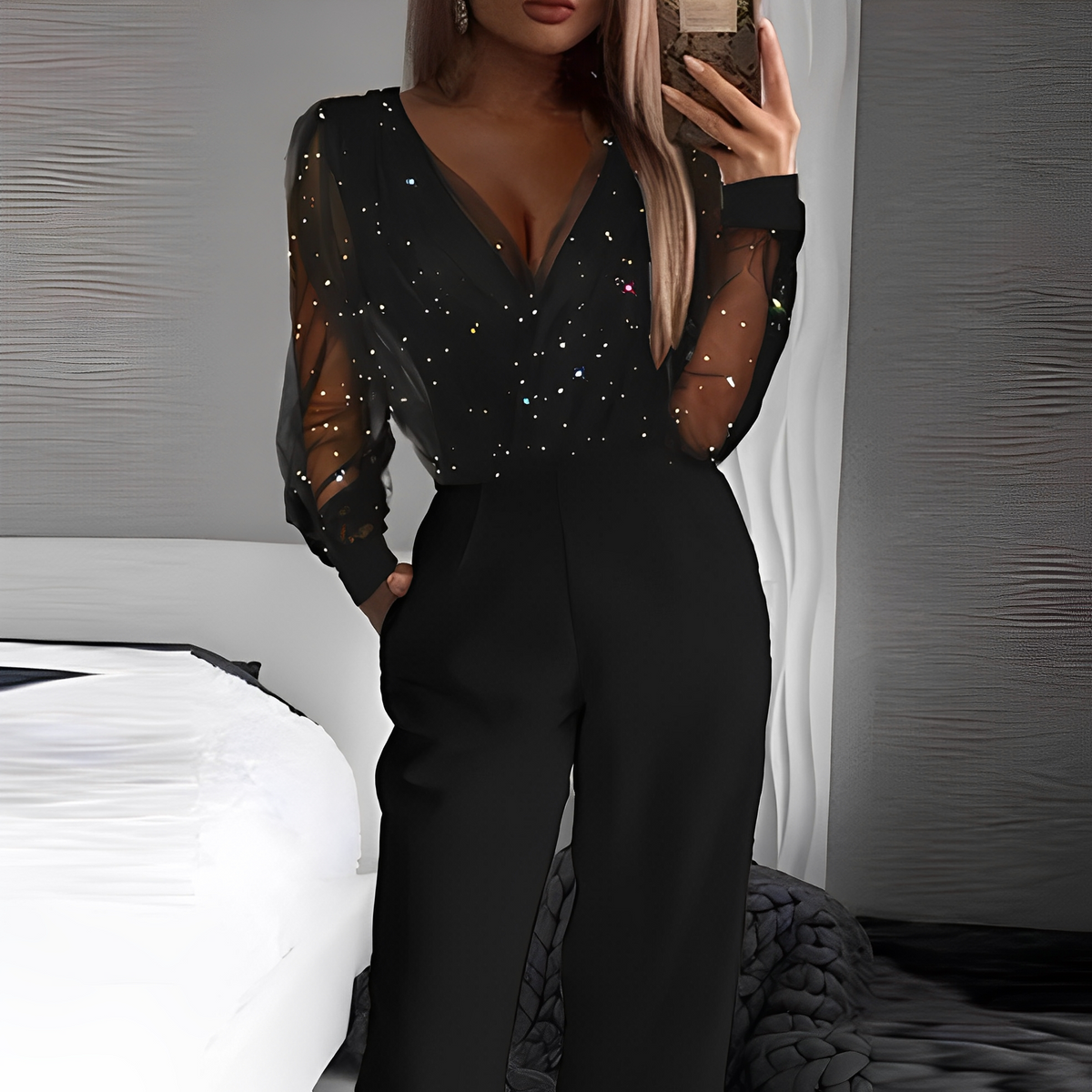 Catherina - Stylischer Damen-Jumpsuit mit V-Ausschnitt