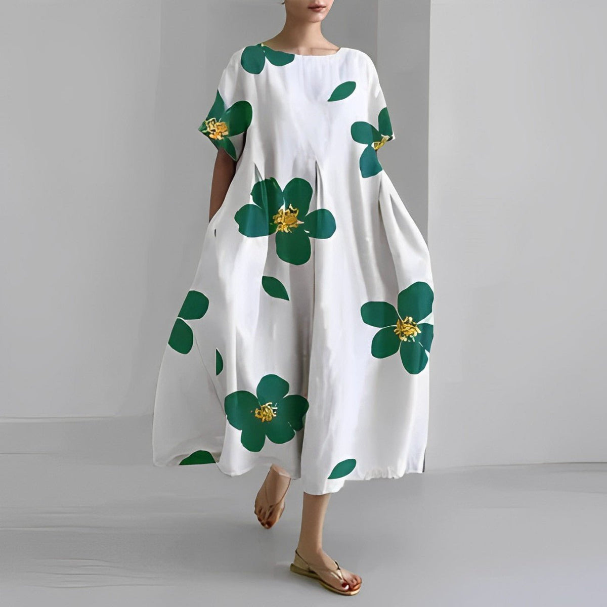Naomi - Boho-Maxikleid mit Blumen, perfekt für den Frühling